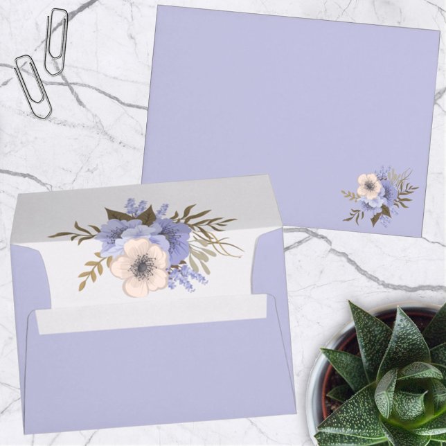 Floral Five Petal Wild Roses Front and Inside Envelope (Creator Uploaded)