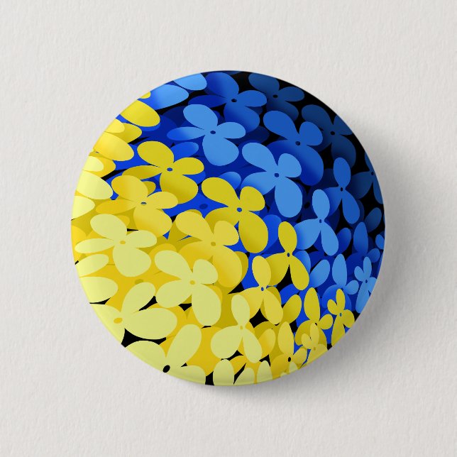 Floral flag of Ukraine 6 Cm Round Badge (Front)