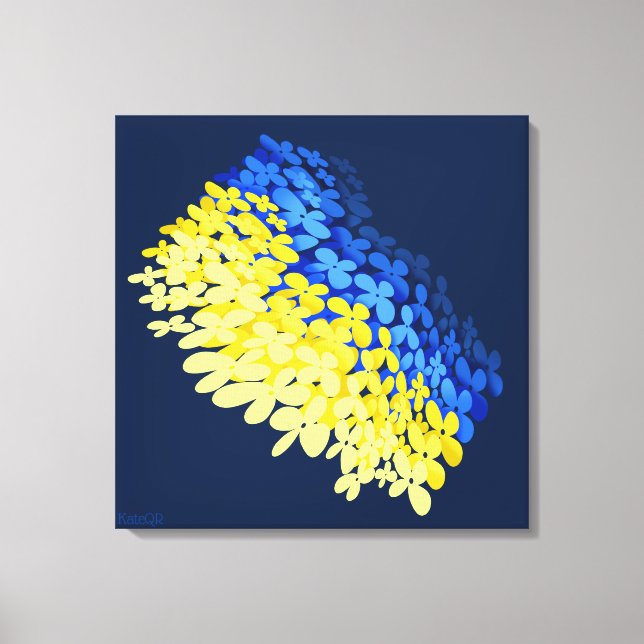 Floral flag of Ukraine Canvas Print (Front)