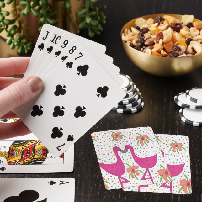 Floral Flamingo Fiesta Playing Cards (In Situ)