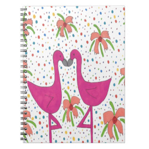 Floral Flamingo Fiesta Spiral Notebook