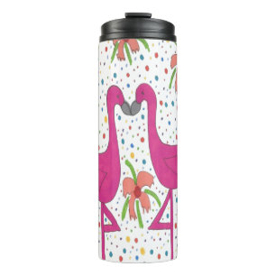 Floral Flamingo Fiesta Thermal Tumbler