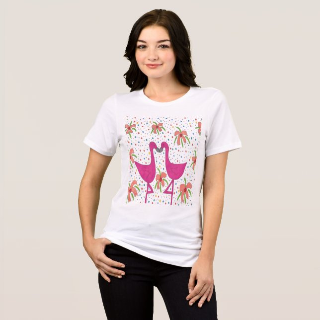 Floral Flamingo Fiesta Tri-Blend Shirt (Front Full)