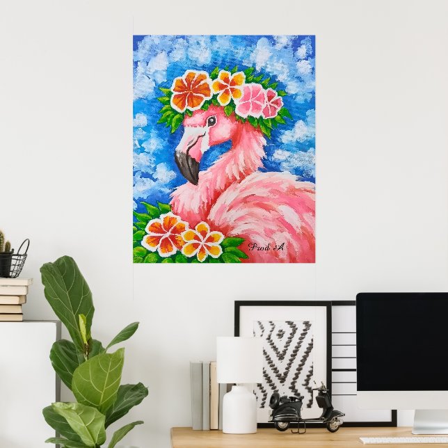 Floral Flamingo Poster (Home Office)