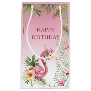 Floral Flamingo Small Gift Bag