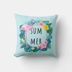 Floral Flamingo Summer Bliss  Cushion