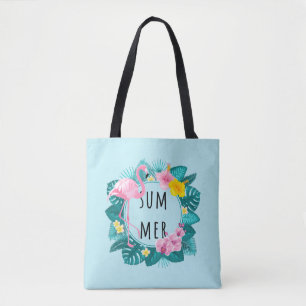 Floral Flamingo Summer Bliss  Tote Bag