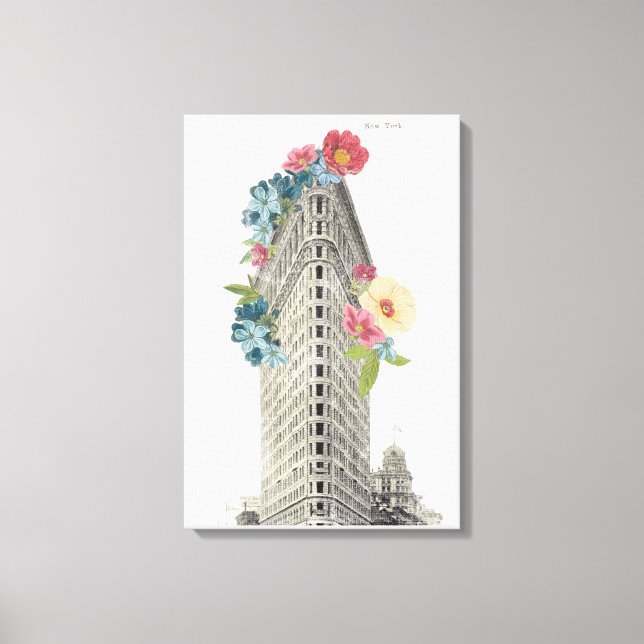 Floral Flat Iron | New York, NY Canvas Print (Front)
