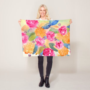 floral fleece blanket