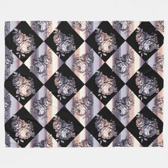 Floral Fleece Blanket (Front (Horizontal))