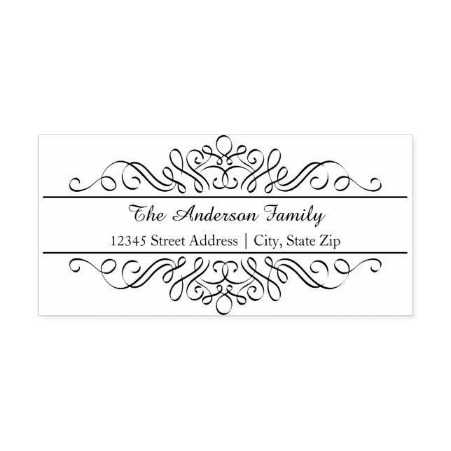 Floral Flourish - Address Self Inking Stamp (Design)