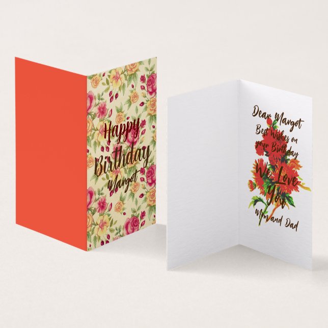 Floral Flourish Birthday wishes colourful  (Inside and Outside)