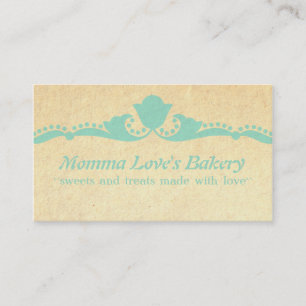 Floral Flourish Business Card, Turquoise Calling Card