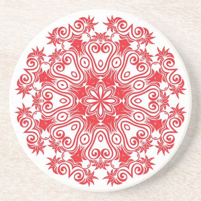 Floral Flourish Motif Coasters (Front)