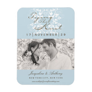 Floral Flourish Tying The Knot Save The Date Photo Magnet