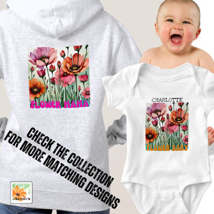 floral FLOWER baby modern editable Bodysuit