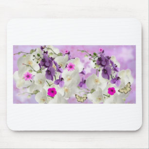 floral flower blossoms vines orchids plant bloom mouse pad