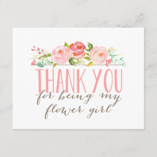 Floral Flower Girl Thank You Card