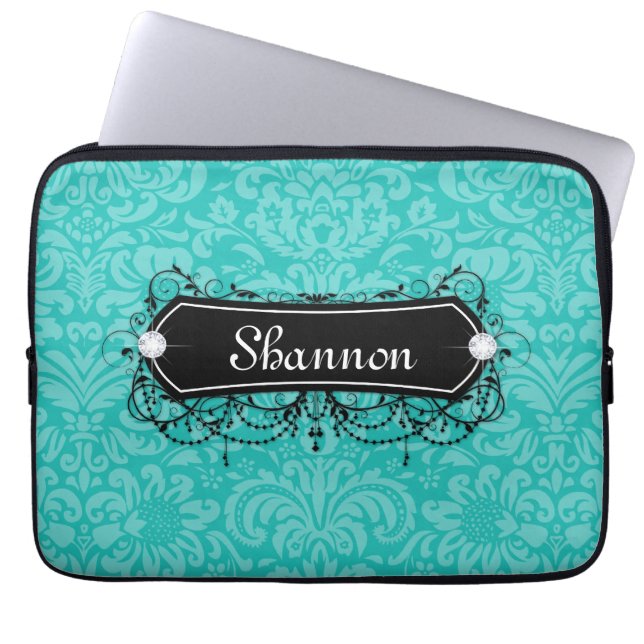 Floral Flower Laptop Case Cool Monogram Vintage (Front)