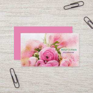Floral Flower Roses Bouquet  Abstract  Business Card