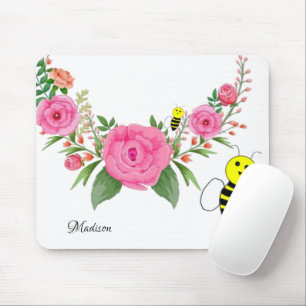 Floral Flowers Bumblebee  Mouse Pad! Pad