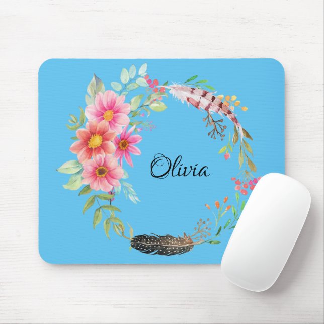 Floral Flowers  Mouse Pad! Pad (With Mouse)
