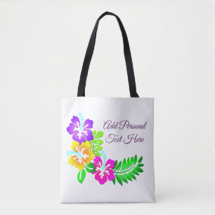 Floral Flowers Personalise Tote Bag