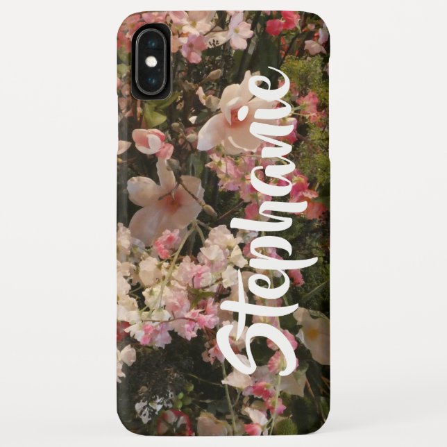 Floral Flowers Personalized Name Case-Mate iPhone Case (Back)