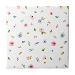 Floral Flowers Roses Botanical Cute Simple Minimal Tile