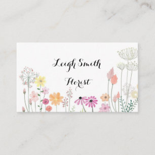 floral flowers vintage tulip lily business card