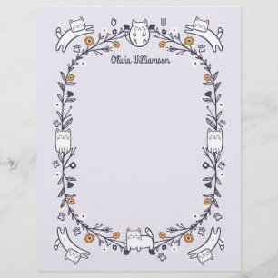 Floral & Foliage Sweet Little kitty Kittens Frame Custom Letterhead