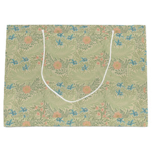 Floral Foliage Vintage William Morris Larkspur Large Gift Bag