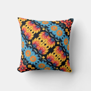 Floral Folk Art Modern Cushion