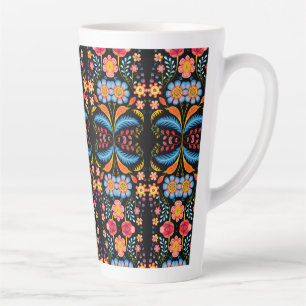 Floral Folk Art Modern Latte Mug