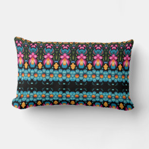 Floral Folk Art Modern Lumbar Cushion