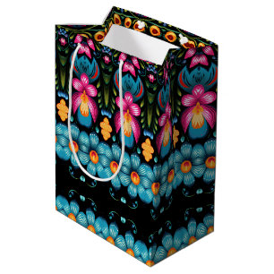 Floral Folk Art Modern Medium Gift Bag