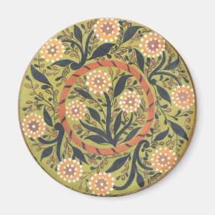 Floral Folk Art Painting Magnet