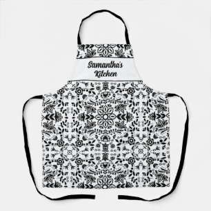 Floral Folk Art Personalised All-Over Print Apron