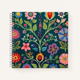 Floral Folk Motif Notebook