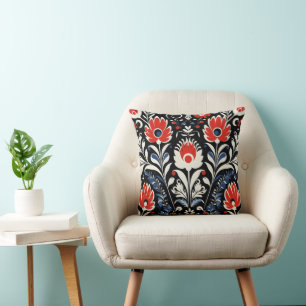 Floral Folk Pattern Cushion