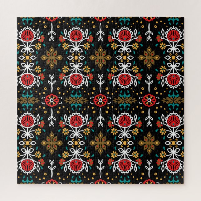 Floral folk pattern: Indian embroidery. Jigsaw Puzzle (Vertical)