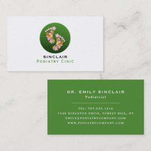 Floral Footprints, Podiatry Clinic, Podiatrist Business Card