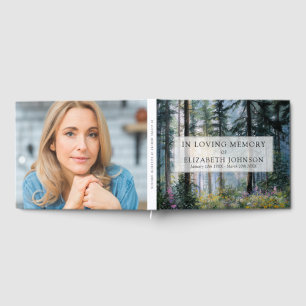 Floral Forest Celebration of Life Funeral Photo Guest Book