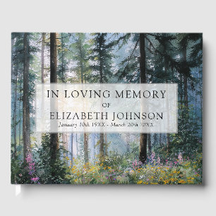 Floral Forest Celebration of Life Funeral Photo Guest Book