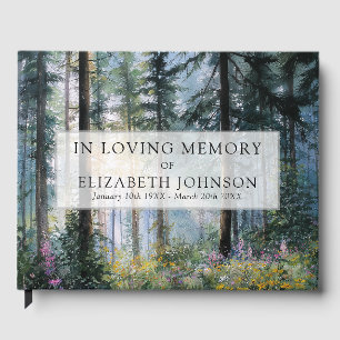 Floral Forest Celebration of Life Funeral Photo Guest Book