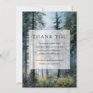 Floral Forest Celebration of Life Funeral Thank You Card