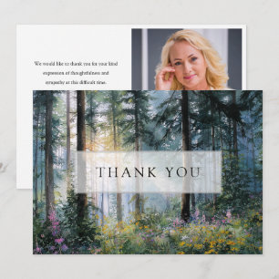Floral Forest Celebration of Life Funeral Thank You Card