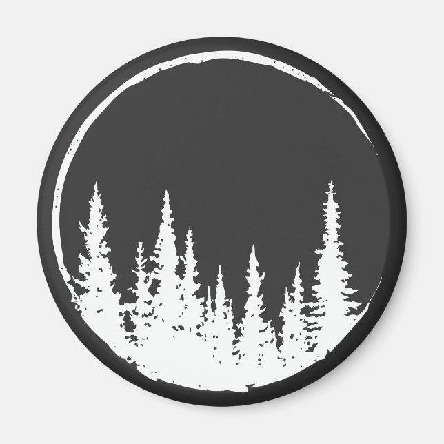 Floral Forest Circle Tree Loving Forest Tree Magnet (Front)