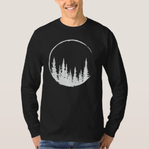 Floral Forest Circle Tree Loving Forest Tree  T-Shirt