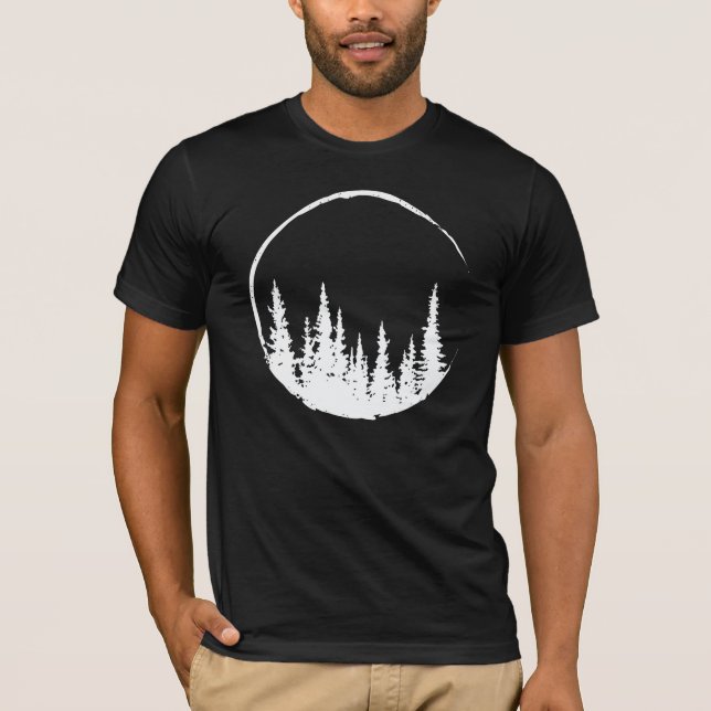 Floral Forest Circle Tree Loving Forest Tree T-Shirt (Front)